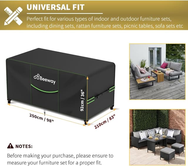 Detalle 2 de BEEWAY Garden Furniture Cover 250x210x90cm