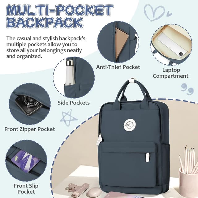 Detalle 2 de HYC00 lightweight school backpack for women (HYC00 School Backpack Women)