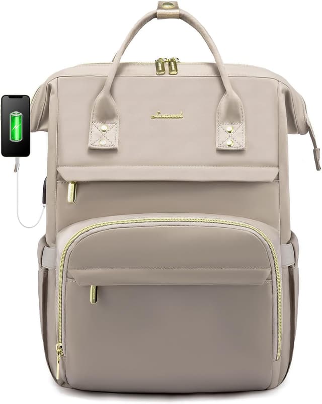 Thumbnail 6 de LOVEVOOK Damen-Rucksack für Schule & Büro (wasserdicht) mit USB-Ladeanschluss – Dunkelgrau