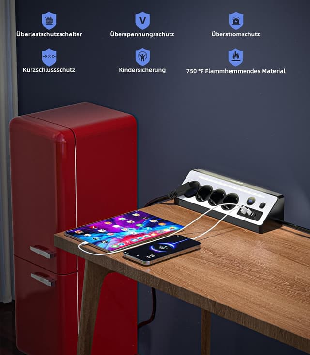 Detalle 2 de STARYAR Desktop Steckdosenleiste 3680 W