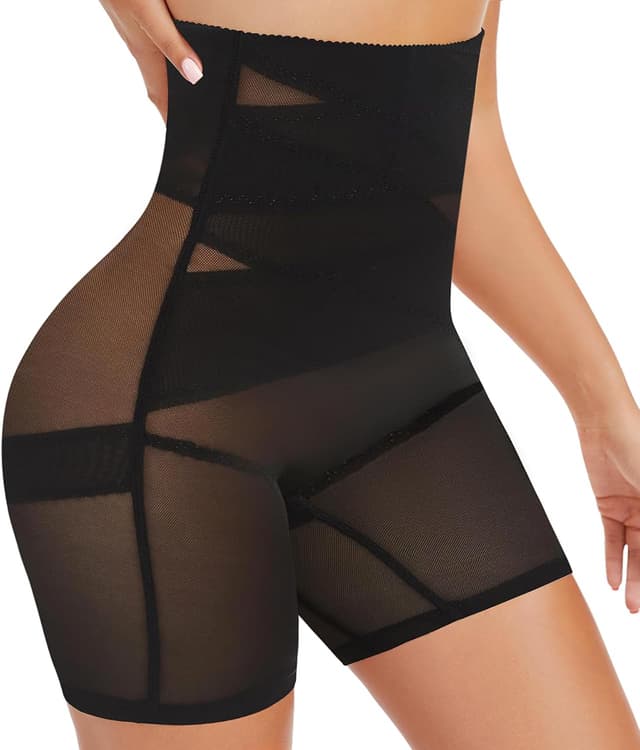 Detalle de sellto Bauchweg Unterhose Damen mit hoher Taille – doppellagiges Shape-Design für Bauchkontrolle