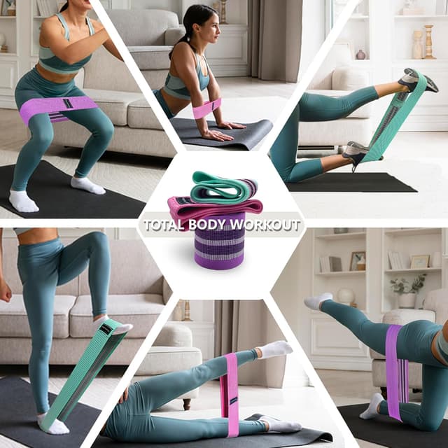 Detalle 2 de koulate 3-Level Fabric Resistance Exercise Bands (Multi-Colored)