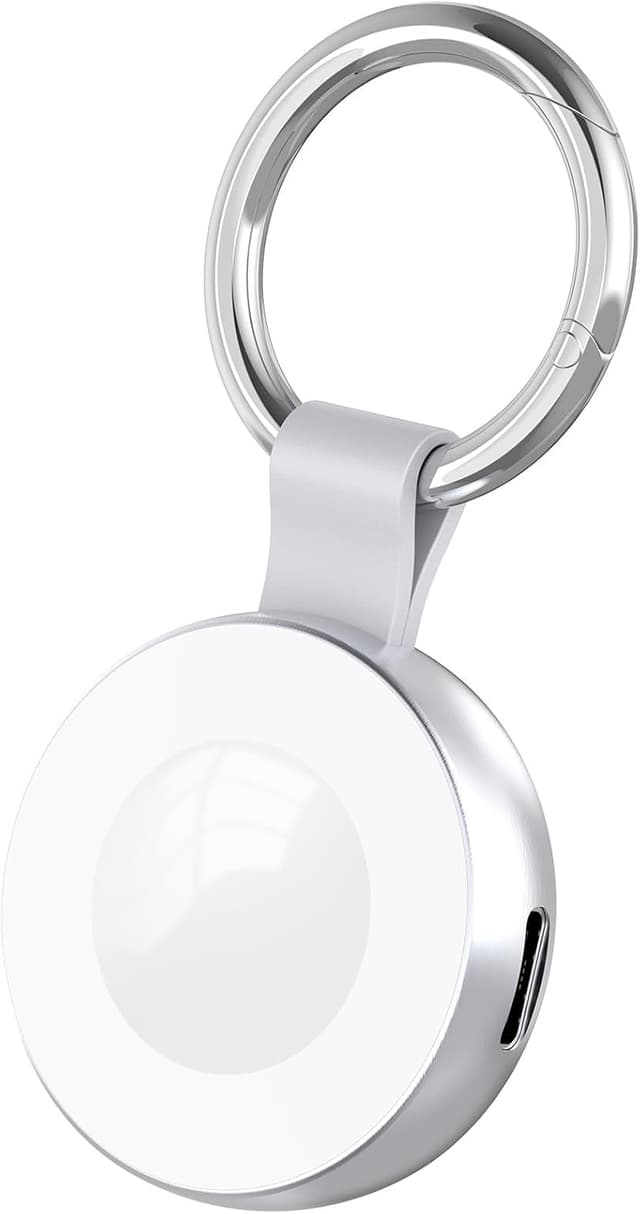 Detalle de imodomio Charger with Keyring for Apple Watch – Travel Portable Magnetic Charger with USB-C & iPhone Power Port
