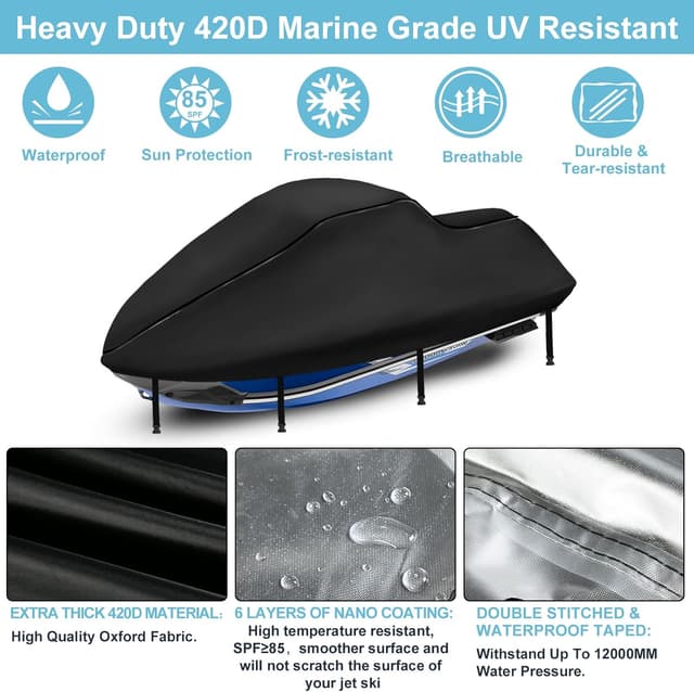 Detalle de 3 Seater Jet Ski Cover 420D, 120 in