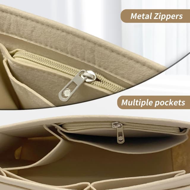 Detalle de Sunshine smile Organizer für Longchamp Tasche (Filz-Taschenorganizer mit mehreren Fächern)