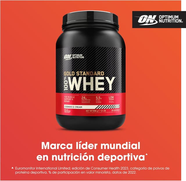Detalle 2 de Optimum Nutrition Gold Standard 100% Whey Cookies and Cream 896 g