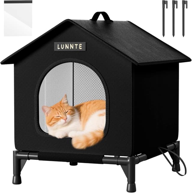 Detalle de LUNNTE Outdoor Katzenhaus 34x40x47 cm