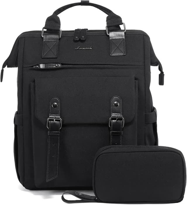 Thumbnail 6 de LOVEVOOK Women’s Laptop Backpack (up to 17 inch) with Electronics Organiser, water-resistant rucksack bag – Black Brown