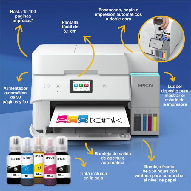Detalle de Epson ET-4956 impresora multifunción Wi‑Fi ADF Fax