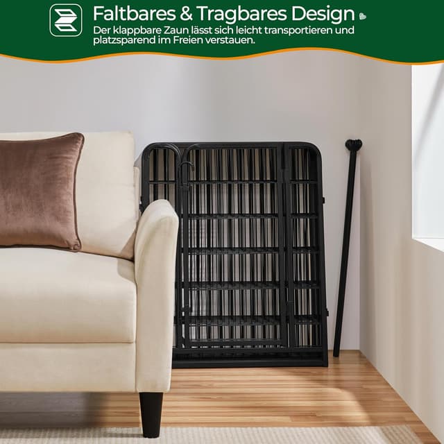 Detalle 2 de Yaheetech Welpenauslauf 80 cm hoch, 8-teilig faltbares Freilaufgehege mit automatischer Verriegelung