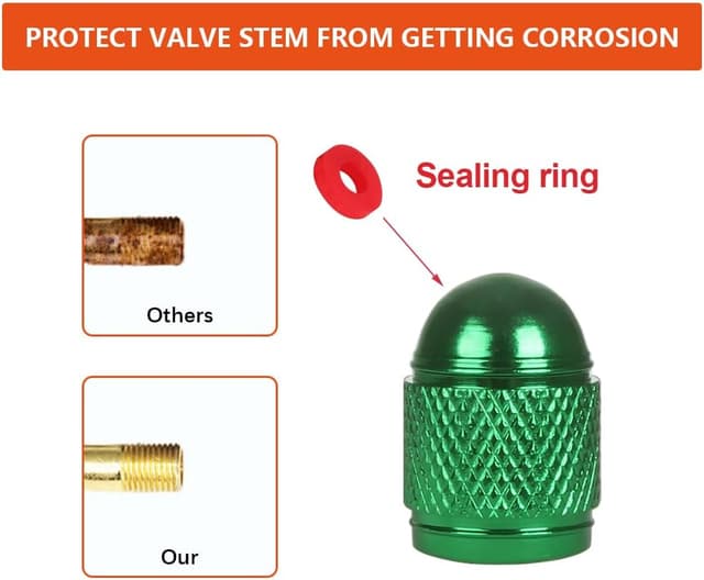 Detalle 1 de SENZEAL Valve Caps Bullet Style 5Pcs