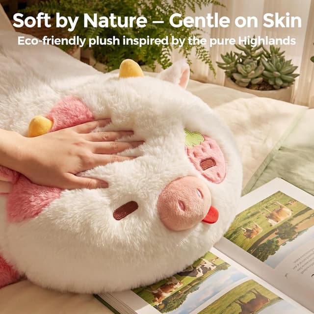 Detalle de Mewaii Weighted Stuffed Animal Plush Weighted Strawberry Cow (23 inch)