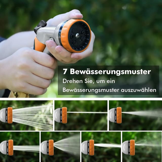 Detalle de RESTMO Gartenbrause Metall Hochdruck Orange