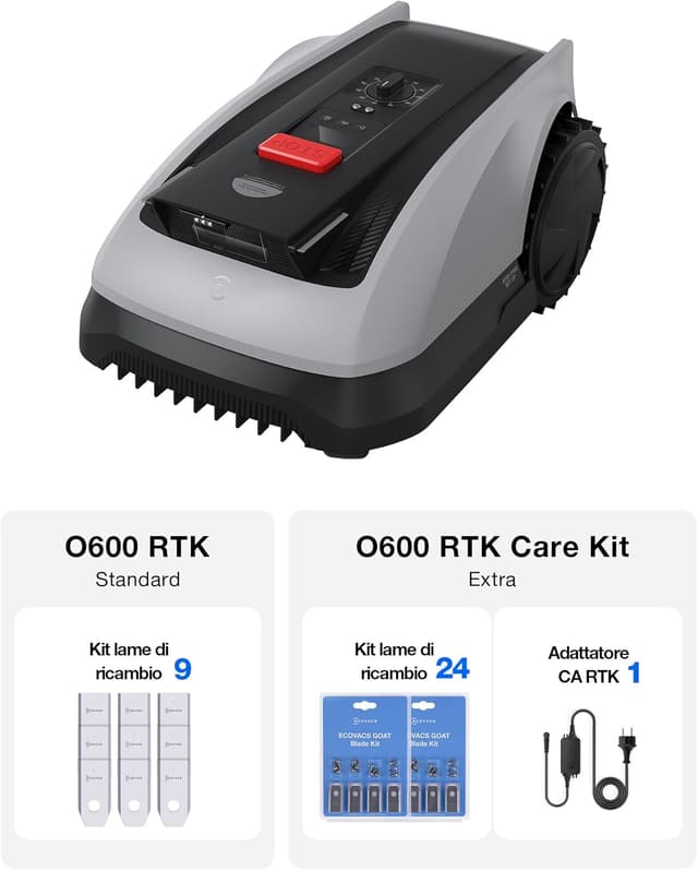 Detalle de ECOVACS GOAT O600 RTK Care Kit: robot rasaerba senza cavi fino a 600 m²