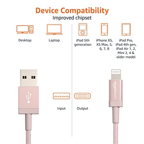 Thumbnail 3 de Amazon Basics - Cable USB-A a Lightning, 0.9 m, oro rosa 🌟