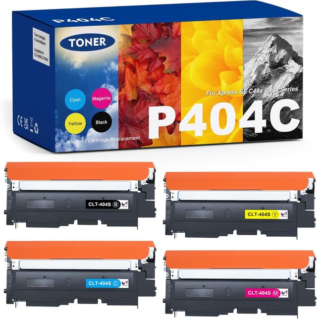 Detalle de ONLYU Toner compatibili Samsung CLT-404S per Samsung Xpress C430/C480 (Nero, Ciano, Giallo, Magenta)