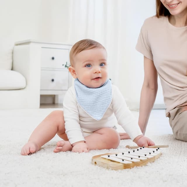 Detalle 1 de Susurration Baby Dreieckstuch Lätzchen mit 2 Druckknöpfen