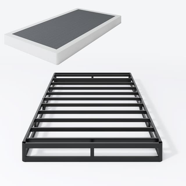 Detalle de SHLAND Twin XL Box Springs Bed Base (5 Inch) — Heavy-Duty Metal Frame with Non-Slip, Easy-Clean Fabric Cover