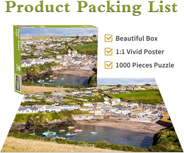 Detalle de Port Isaac 1000-piece jigsaw puzzle for adults (Cornish fishing village scene)