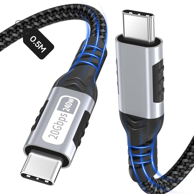 Detalle de Zestiq USB‑C auf USB‑C Kabel (0,5 m) mit PD 240 W, 20 Gbit/s und 4K@60 Hz