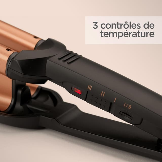 Detalle 2 de BaByliss Deep Waves W2447E – Cylindre à revêtement céramique, 3 températures 160–200°C et ondes sans frisottis