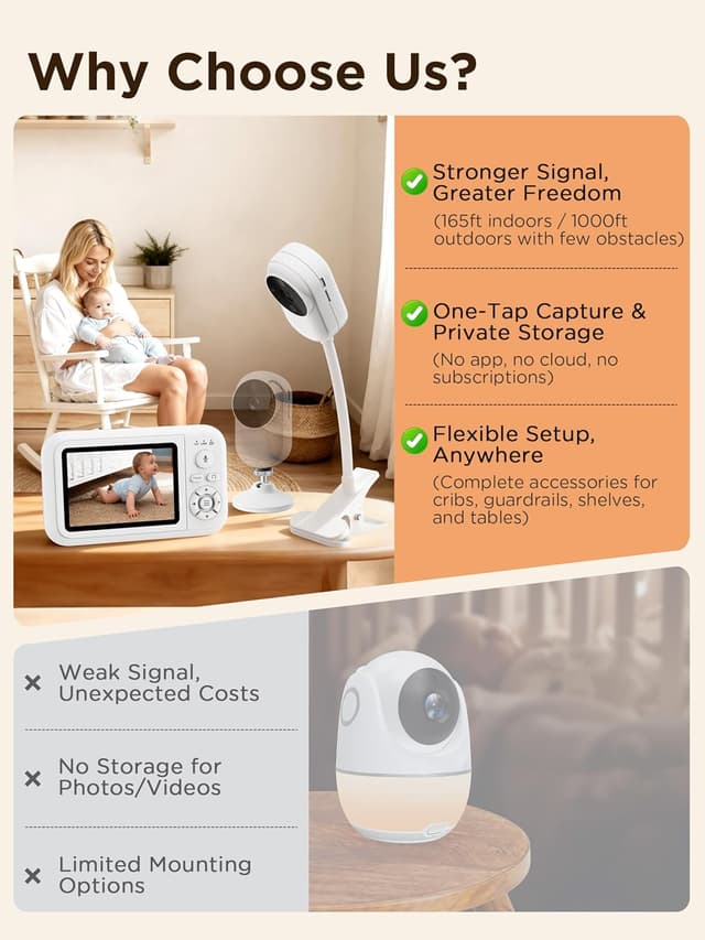 Detalle 2 de NUOTUN Baby Monitor 1080P with Camera