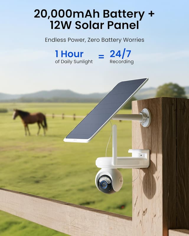 Detalle de Reolink 4G LTE Cellular Security Camera Outdoor (SIM card, 20,000mAh + 12W solar, pan & tilt, auto tracking)