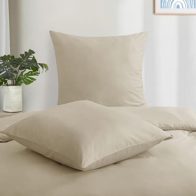 Thumbnail 2 de Aisbo Kissenbezug 80x80 Baumwolle 2er Set Khaki