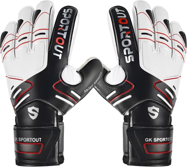 Detalle de Sportout Youth & Adult Goalie Goalkeeper Gloves with Strong Grip, Finger Protection & Double Wrist Support