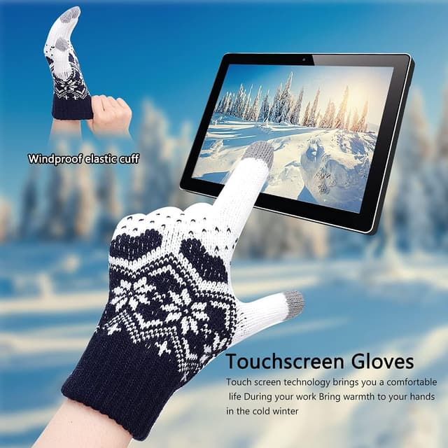 Detalle 2 de KQueenStar Direct Women’s Winter Touchscreen Gloves – soft, warm and fluffy with touchscreen fingers