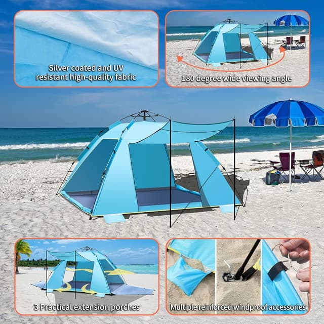 Detalle 2 de Temaster 4-5 Person beach tent UPF 50+