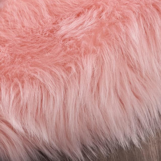 Thumbnail 6 de Latepis Pink 8x10 Shaggy Faux Sheepskin Fur Area Rug