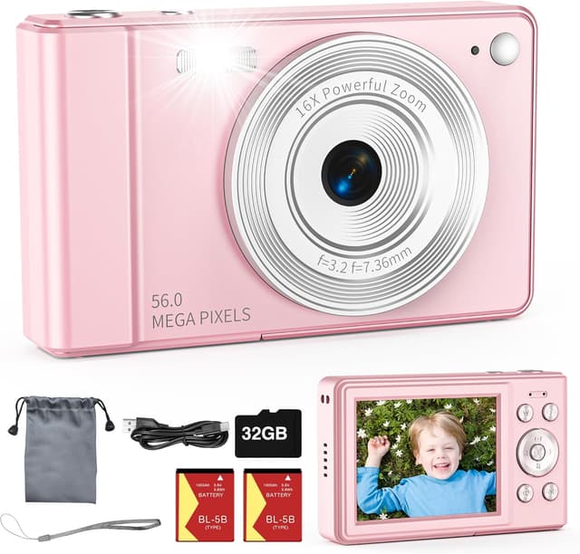 Detalle de Upgrade Digital Camera 56MP 16x zoom compact for kids