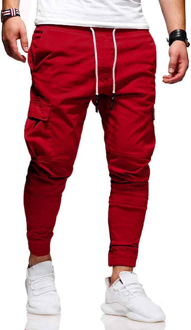 Detalle 2 de Men’s Cotton Chino Cargo Pants (Drawstring) for Hiking & Outdoor Recreation