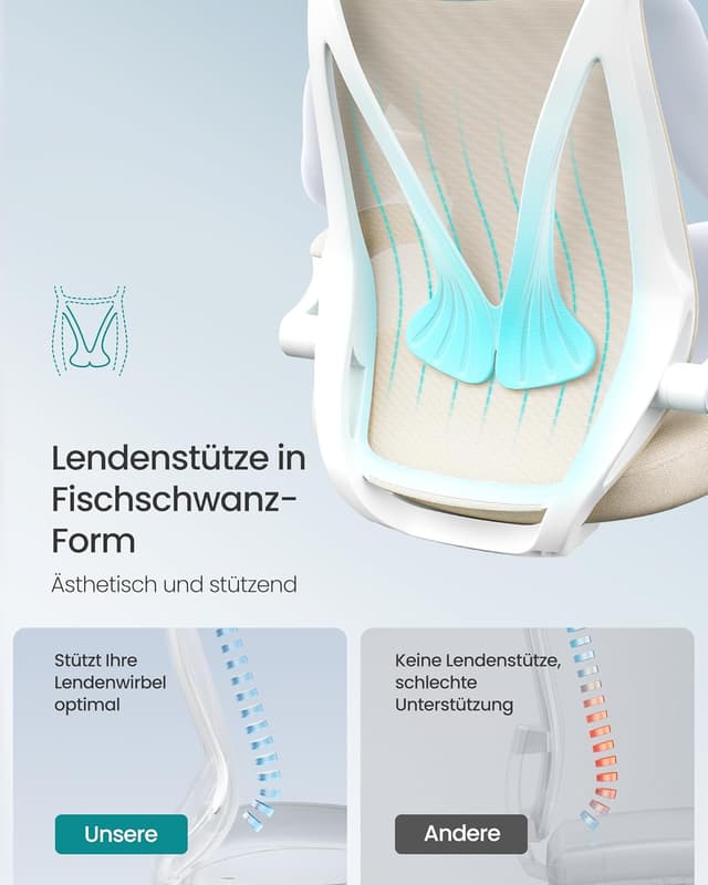 Detalle 2 de SONGMICS OBN088K01 Bürostuhl mit Kopfstütze