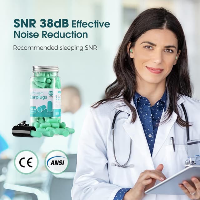 Detalle 2 de Schlafen Ohrstöpsel 38 dB SNR 60 Paare