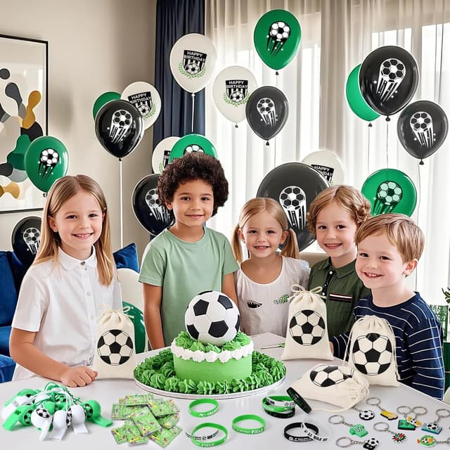 Thumbnail 6 de Fußball Mitgebsel Kindergeburtstag Junge Party-Set: Flipperspiel, Luftballons, Beutel & mehr