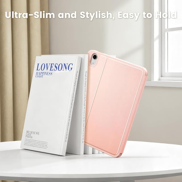Detalle 2 de CACOE Folio Case for iPad (A16) 11th/10th Generation with Pencil Holder and Stand (Rose Gold)