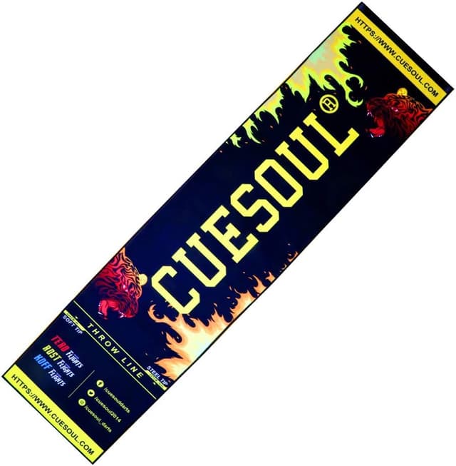 Detalle de CUESOUL Heavy Duty Darts Mat (tapis de fléchettes) avec ligne de lancer acier et pointe souple