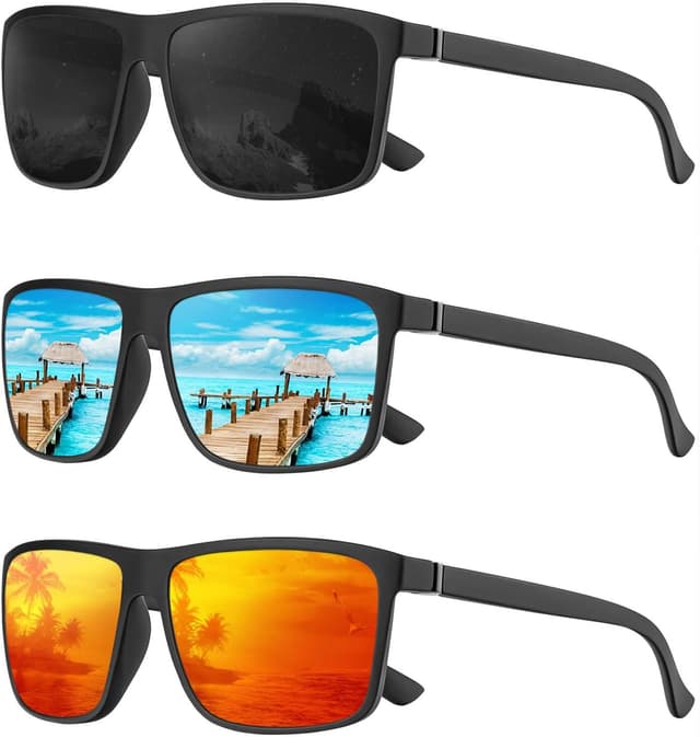 Detalle de Perfectmiaoxuan Polarisierte Sonnenbrille Polarisierte Herren-/Damenbrille mit TR90-Rahmen (UV400, Vintage/klassisch)