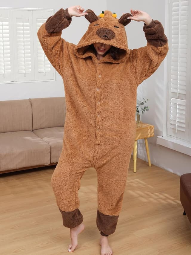 Detalle 2 de chuangminghangqi Tier-Einteiler mit Knopf Erwachsene