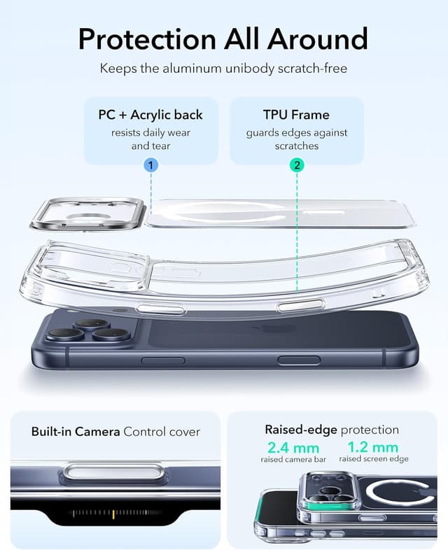 Detalle de ESR iPhone 17 Pro Max case with MagSafe and camera cover