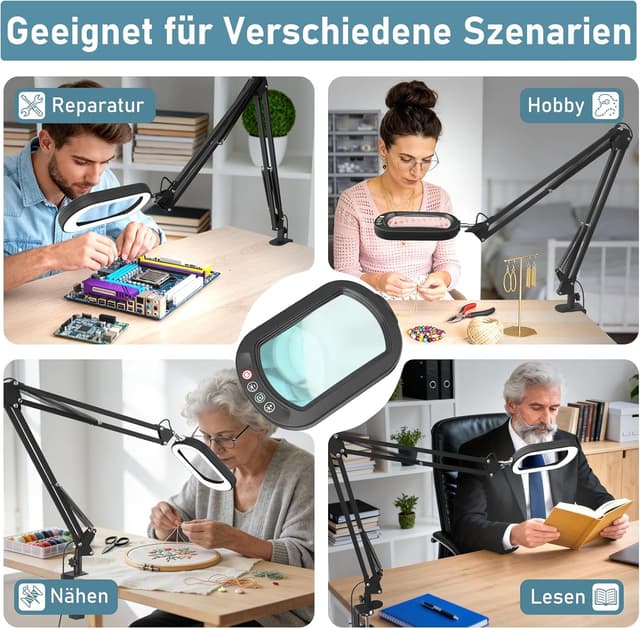 Thumbnail 6 de Veemagni loupe rectangulaire 10X avec lumière et pince