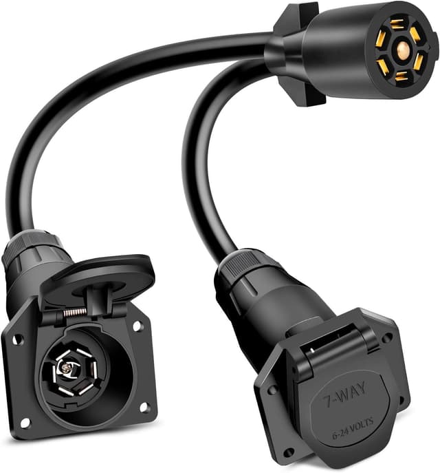 Detalle de Nilight 7-Way Trailer Plug Y Splitter with Double 7Pin Pigtail (Female to Dual Male)