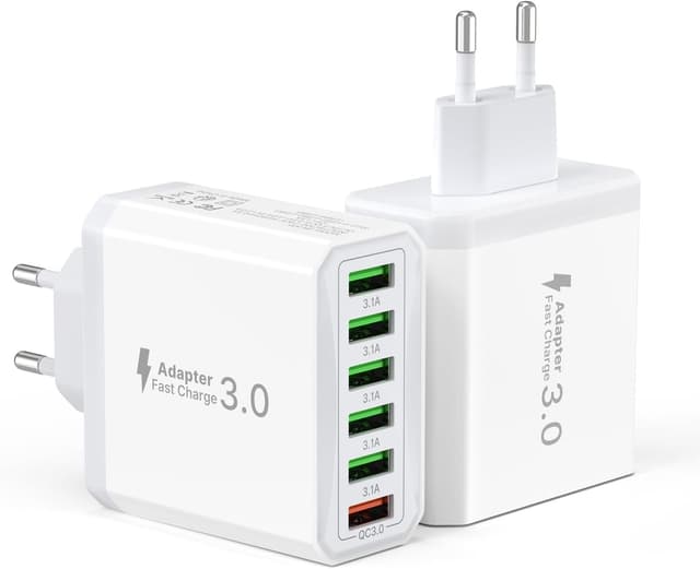 Detalle de Tupneuf 40-W-USB-Ladegerät mit 8 Ports: Mehrfach-Netzteil für Samsung, Huawei und Xiaomi