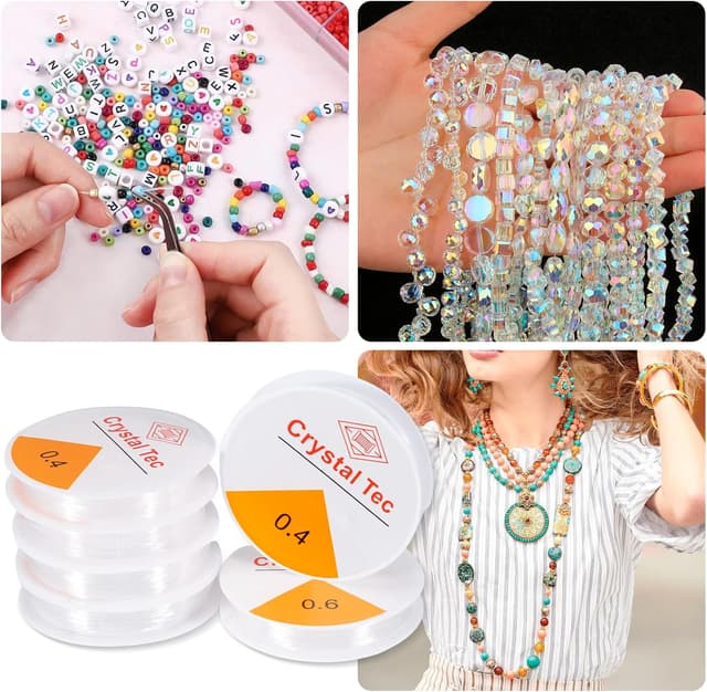 Thumbnail 6 de Cinta Elástica Transparente Nylon para Pulseras - 6 Rollos 🎨