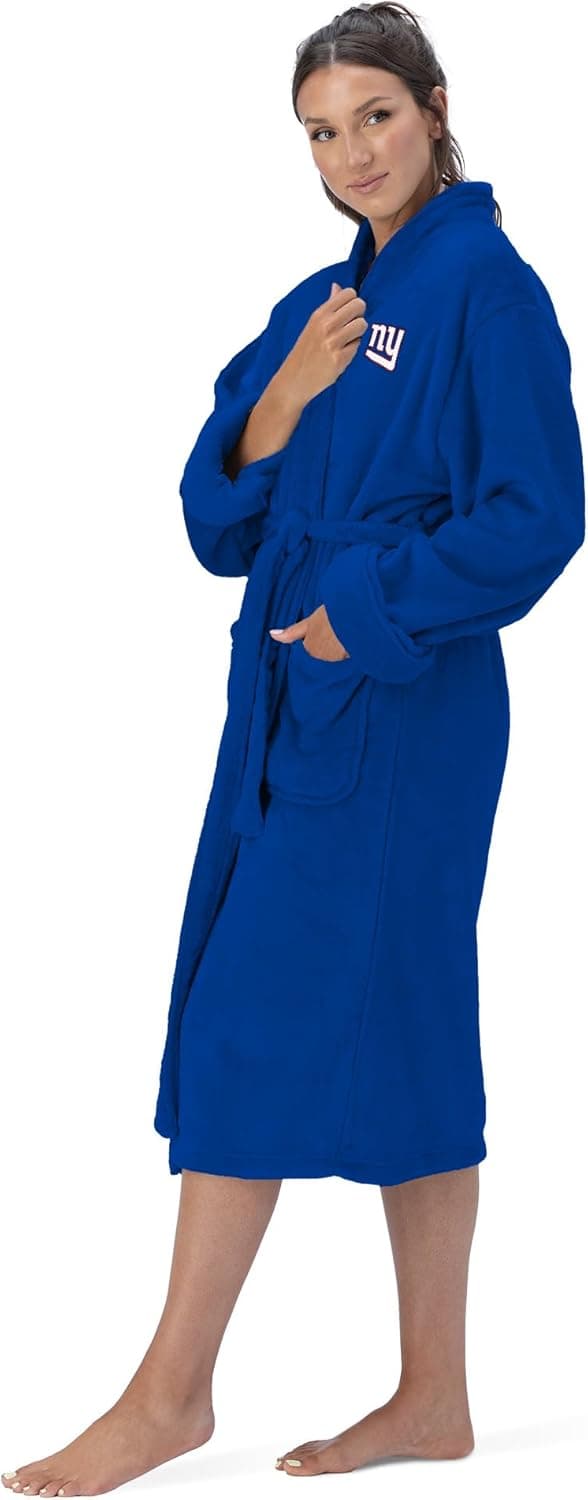Detalle de Northwest NFL Unisex Silk Touch Bathrobe — New York Giants