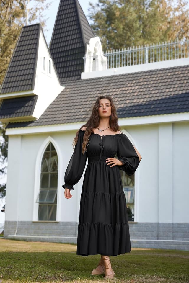 Thumbnail 5 de SCARLET DARKNESS Abito medievale donna maxi 📷