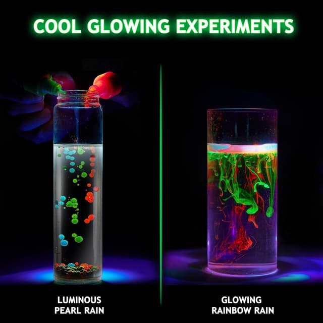 Detalle 2 de Greek Science 75+ leuchtende Experimente im Dunkeln – Glow-in-the-Dark Science Kit für Kinder (8–12)