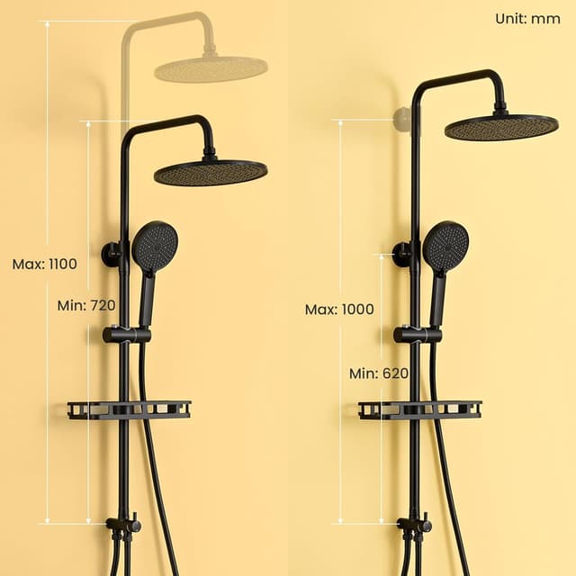 Detalle de Auralum Regendusche Set 250 mm Edelstahl